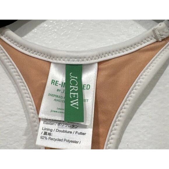 J. Crew Racerback One Piece In Stripe Swimsuit Womens Size 4 Green White Fun - Picture 3 of 7